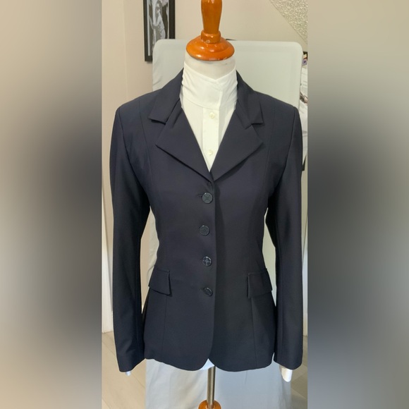 Tredstep Solo Pro Show Coat. Navy Blue with detachable collar. Size 10. - Picture 1 of 11